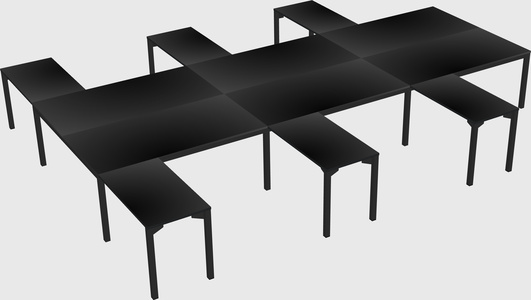 Shared l-shaped desk