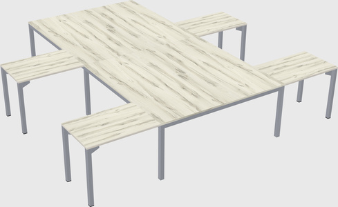 Shared l-shaped desk