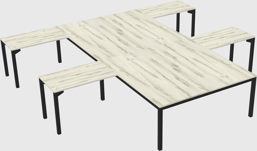 Shared l-shaped desk