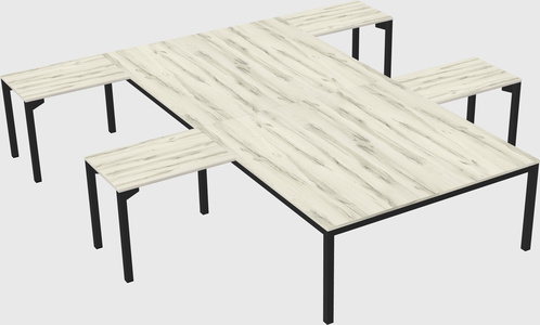Shared l-shaped desk