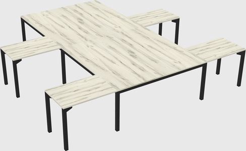 Shared l-shaped desk