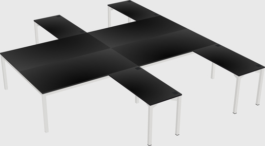 Shared l-shaped desk