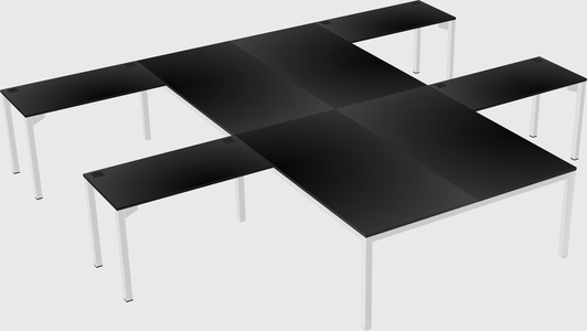 Shared l-shaped desk
