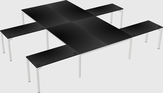 Shared l-shaped desk
