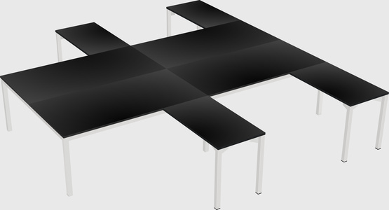 Shared l-shaped desk
