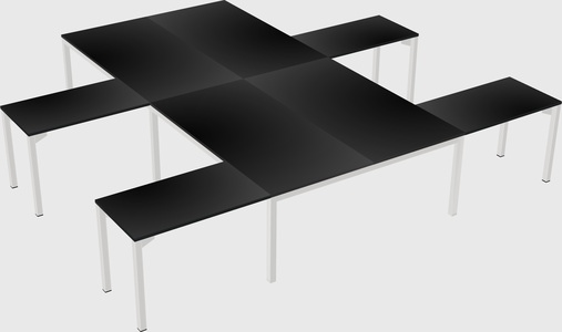 Shared l-shaped desk