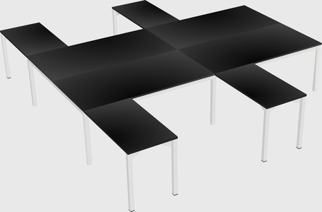 Shared l-shaped desk