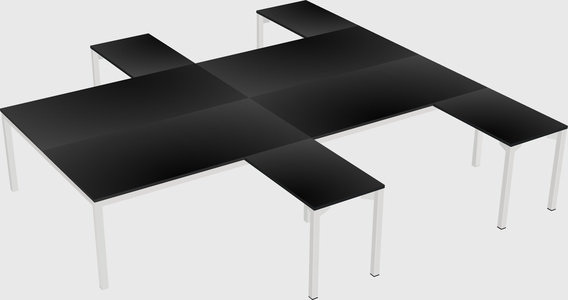 Shared l-shaped desk
