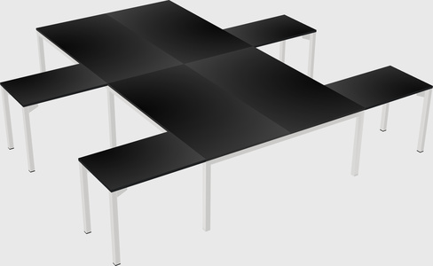 Shared l-shaped desk