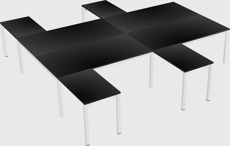 Shared l-shaped desk