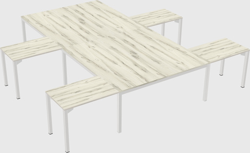 Shared l-shaped desk