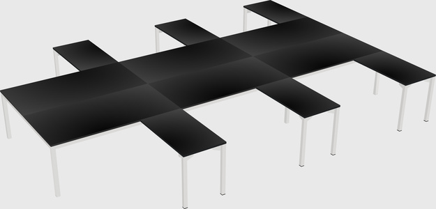 Shared l-shaped desk