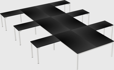 Shared l-shaped desk