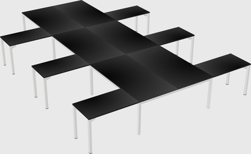 Shared l-shaped desk
