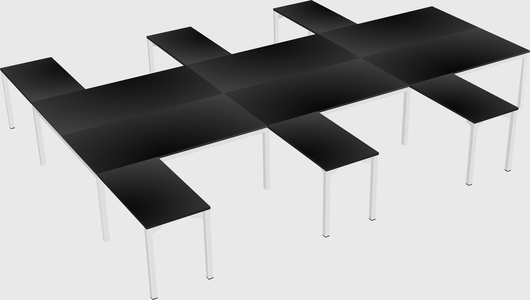 Shared l-shaped desk