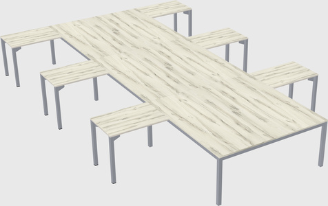 Shared l-shaped desk