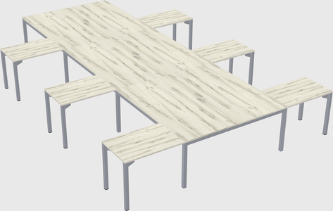 Shared l-shaped desk