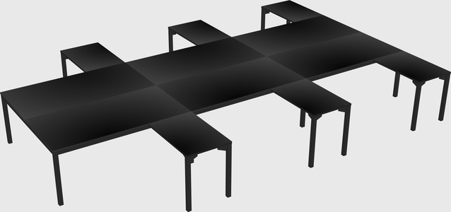 Shared l-shaped desk