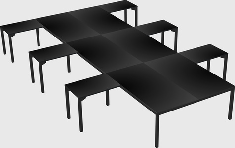 Shared l-shaped desk