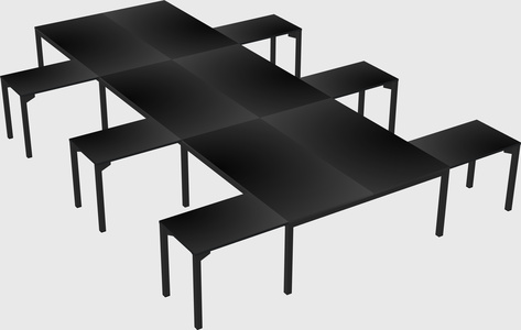 Shared l-shaped desk