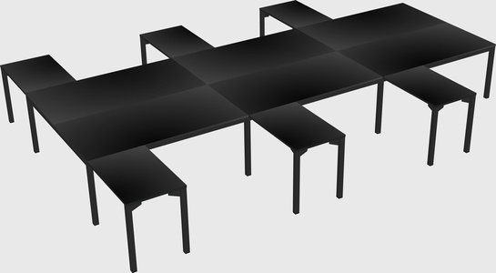 Shared l-shaped desk