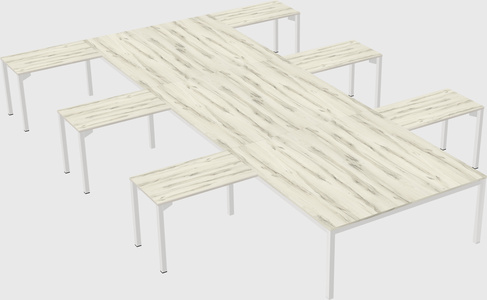 Shared l-shaped desk