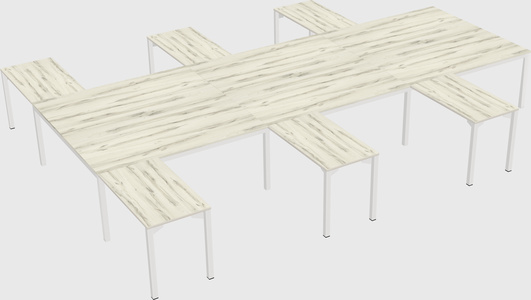 Shared l-shaped desk
