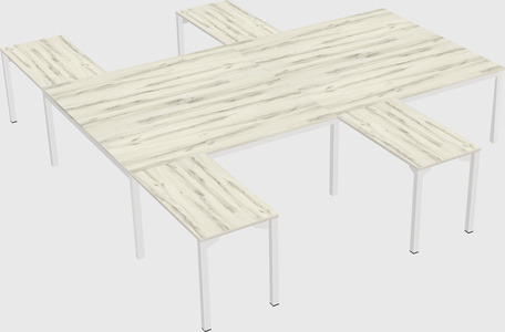 Shared l-shaped desk