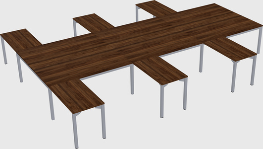 Shared l-shaped desk