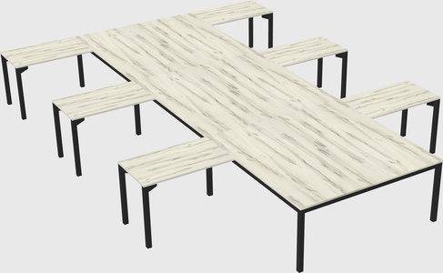 Shared l-shaped desk