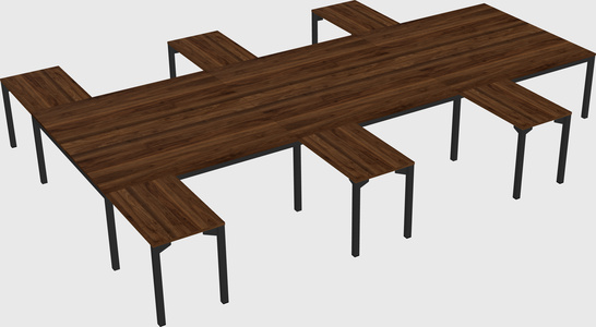 Shared l-shaped desk