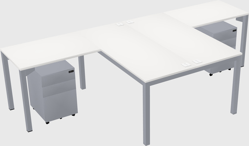 Shared l-shaped desk