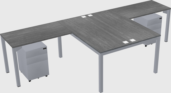 Shared l-shaped desk