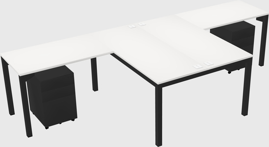 Shared l-shaped desk