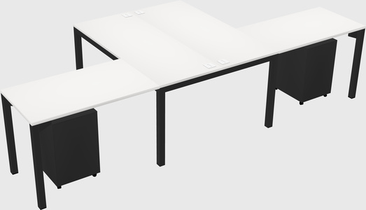 Shared l-shaped desk