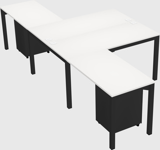 Shared l-shaped desk