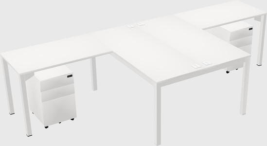 Shared l-shaped desk