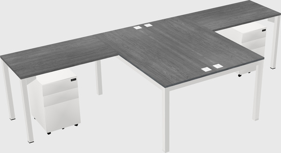 Shared l-shaped desk