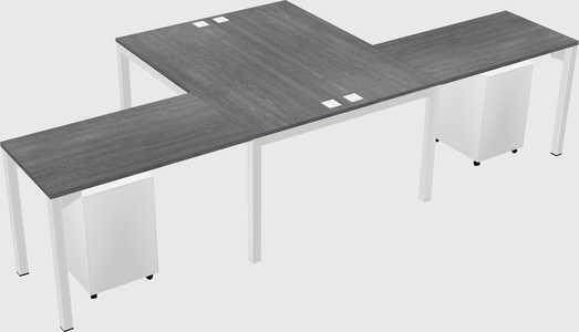 Shared l-shaped desk
