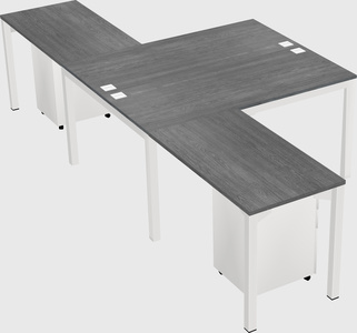 Shared l-shaped desk