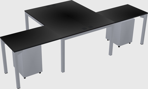 Shared l-shaped desk