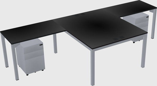 Shared l-shaped desk