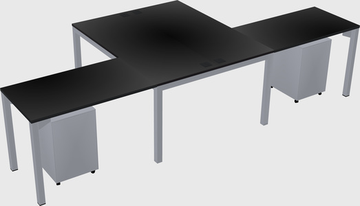 Shared l-shaped desk