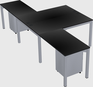Shared l-shaped desk