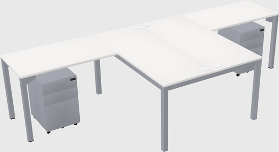 Shared l-shaped desk