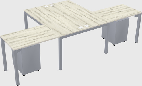 Shared l-shaped desk