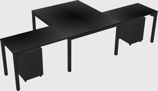 Shared l-shaped desk