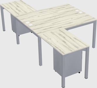 Shared l-shaped desk