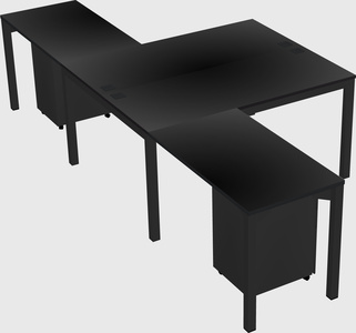 Shared l-shaped desk