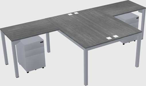 Shared l-shaped desk